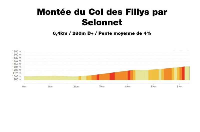 Profil montée du Col des Fillys par  Selonnet