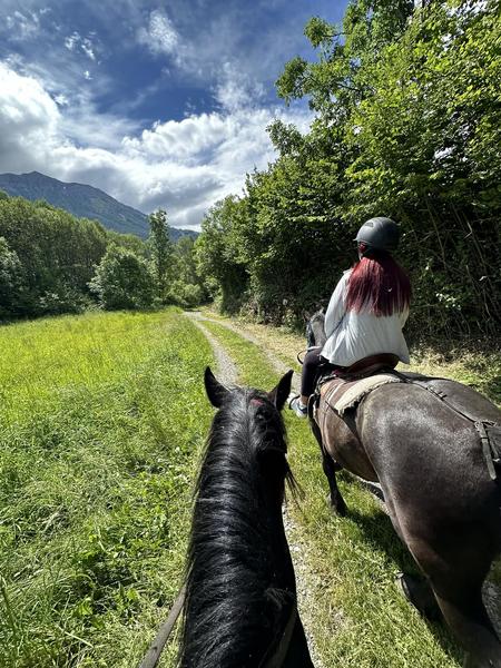 Balade à cheval au coucher du soleil
