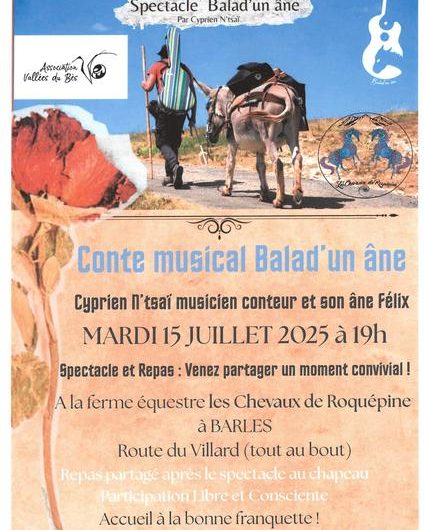 Conte musical Balad’un âne Cyprien N’tsai_Barles