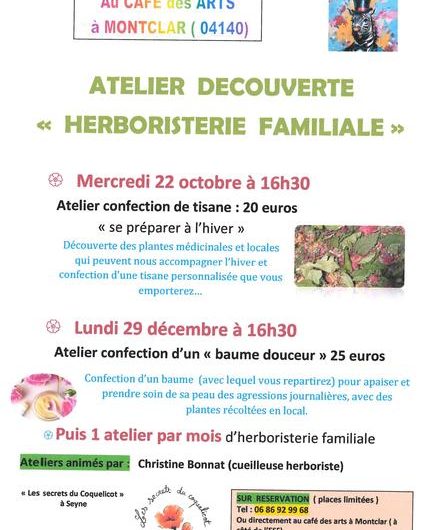 Atelier découverte herboristerie au café des arts_Montclar