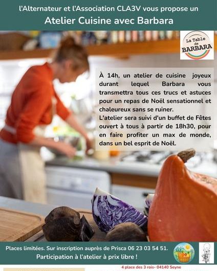 Atelier cuisine de Noël à l‘Alternateur_Seyne
