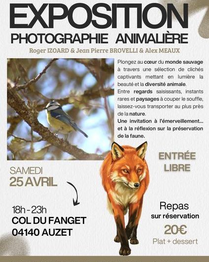 Exposition photos animalières au Fanget_Auzet